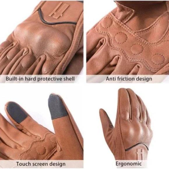 Motorcycle Gloves for Men,Leather Touch Screen Riding Driving Gloves